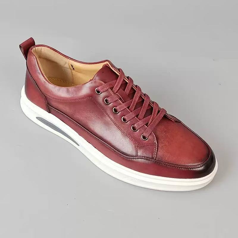 Casual Mens Leather Sneakers Breathable Non-Slip Shoes