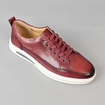 Casual Mens Leather Sneakers Breathable Non-Slip Shoes