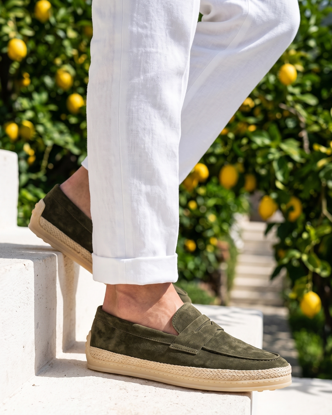 Men's Suede Loafers – Positano Suede Espadrille Driver