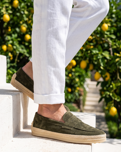 Men's Suede Loafers – Positano Suede Espadrille Driver