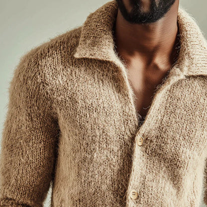 Mens Long Sleeve Knit Cardigan