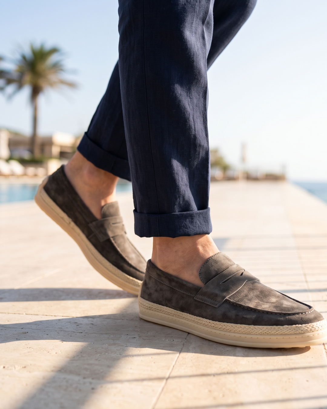 Men's Suede Loafers – Positano Suede Espadrille Driver