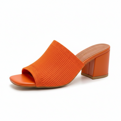 Women's Cotton Heels – Helena Block Heel Sandals