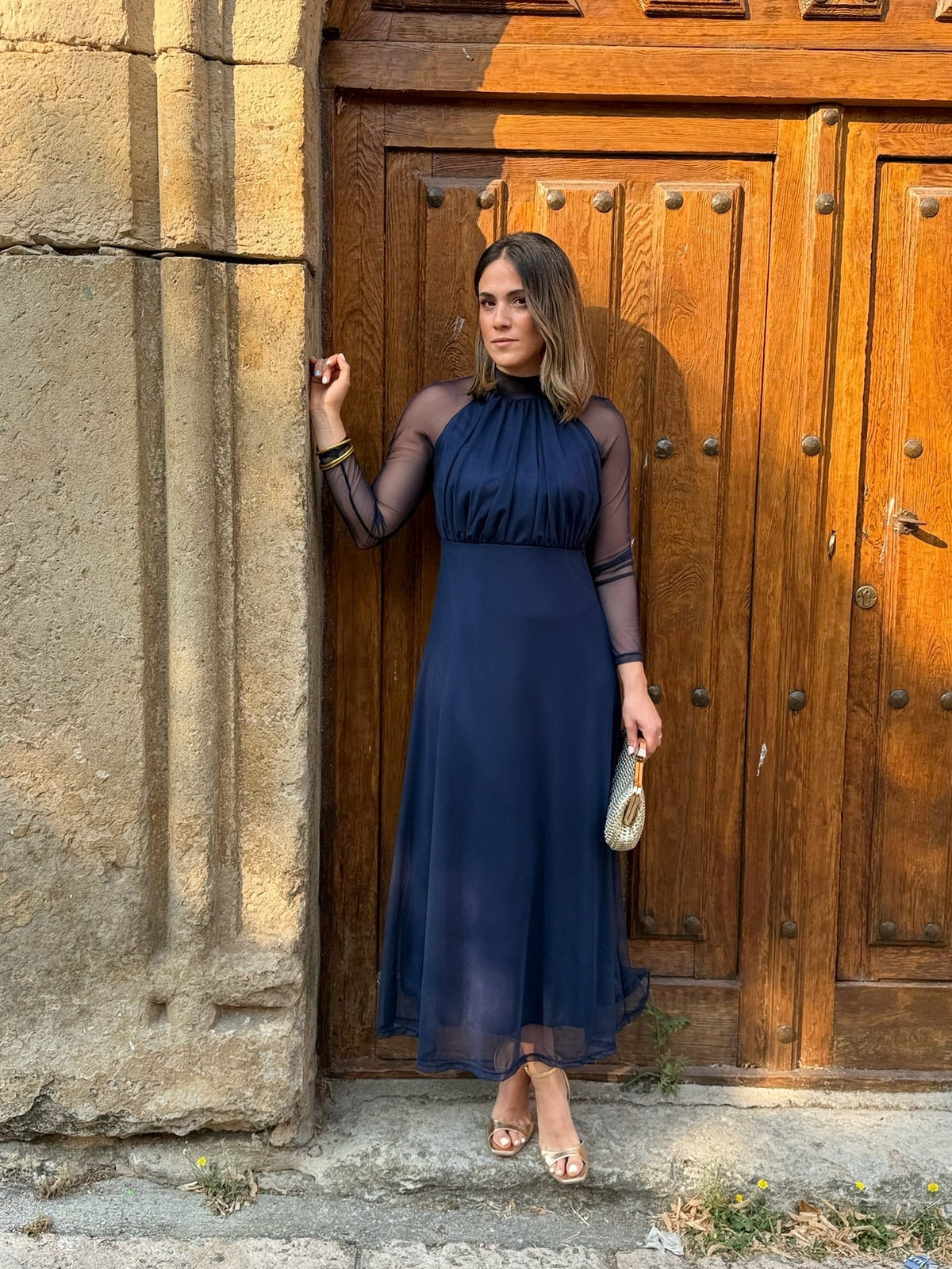 Women's Women's Maxi Dress – Olivia Long Sleeve Tulle Maxi Dress