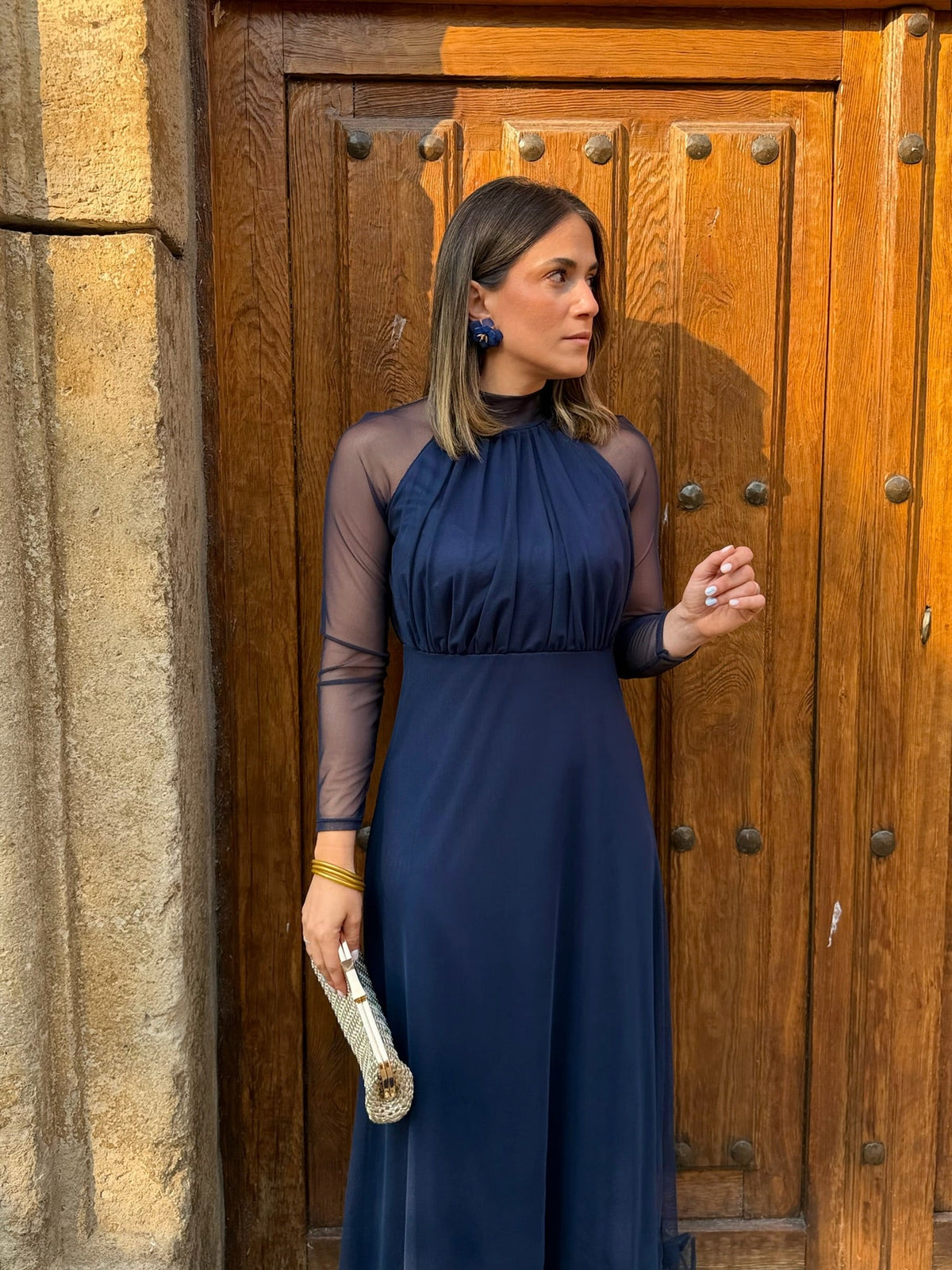 Women's Women's Maxi Dress – Olivia Long Sleeve Tulle Maxi Dress
