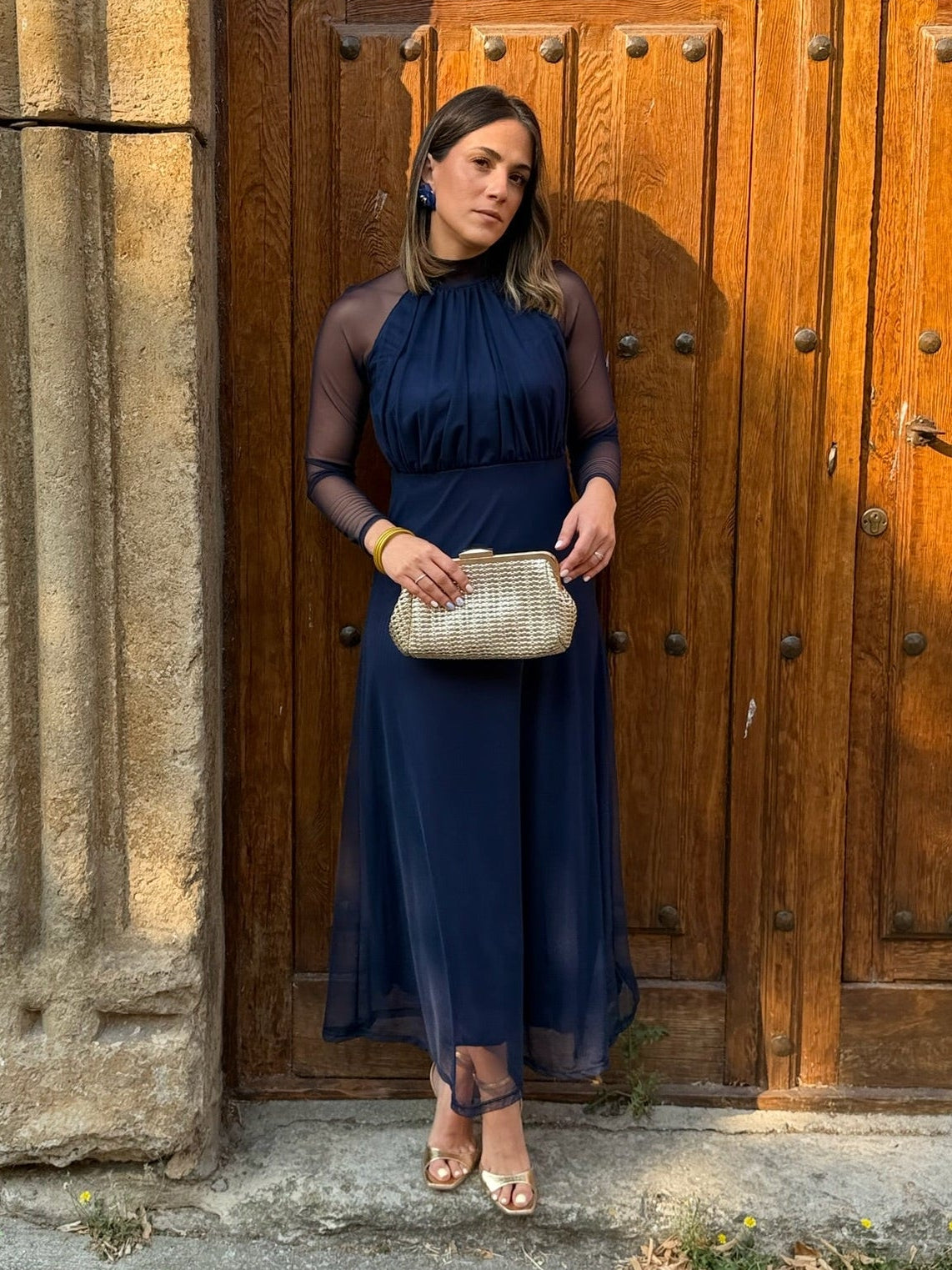 Women's Women's Maxi Dress – Olivia Long Sleeve Tulle Maxi Dress