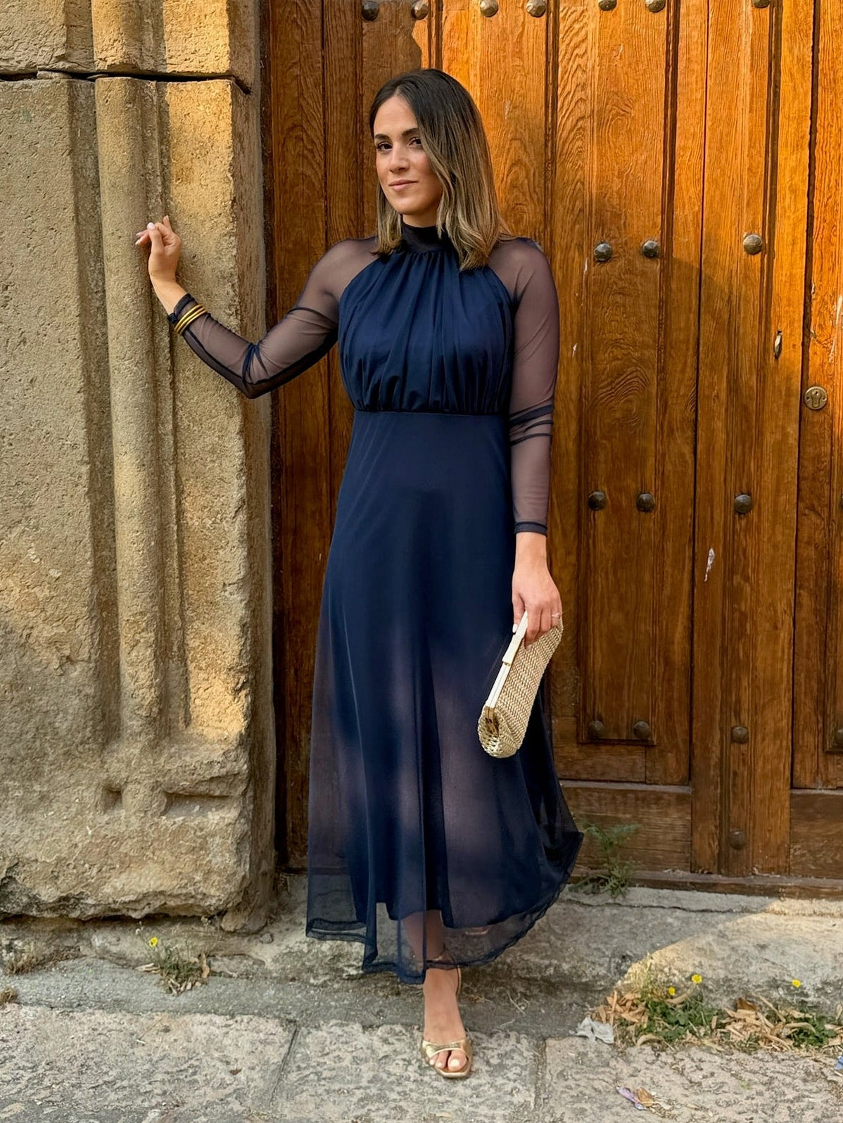 Women's Women's Maxi Dress – Olivia Long Sleeve Tulle Maxi Dress