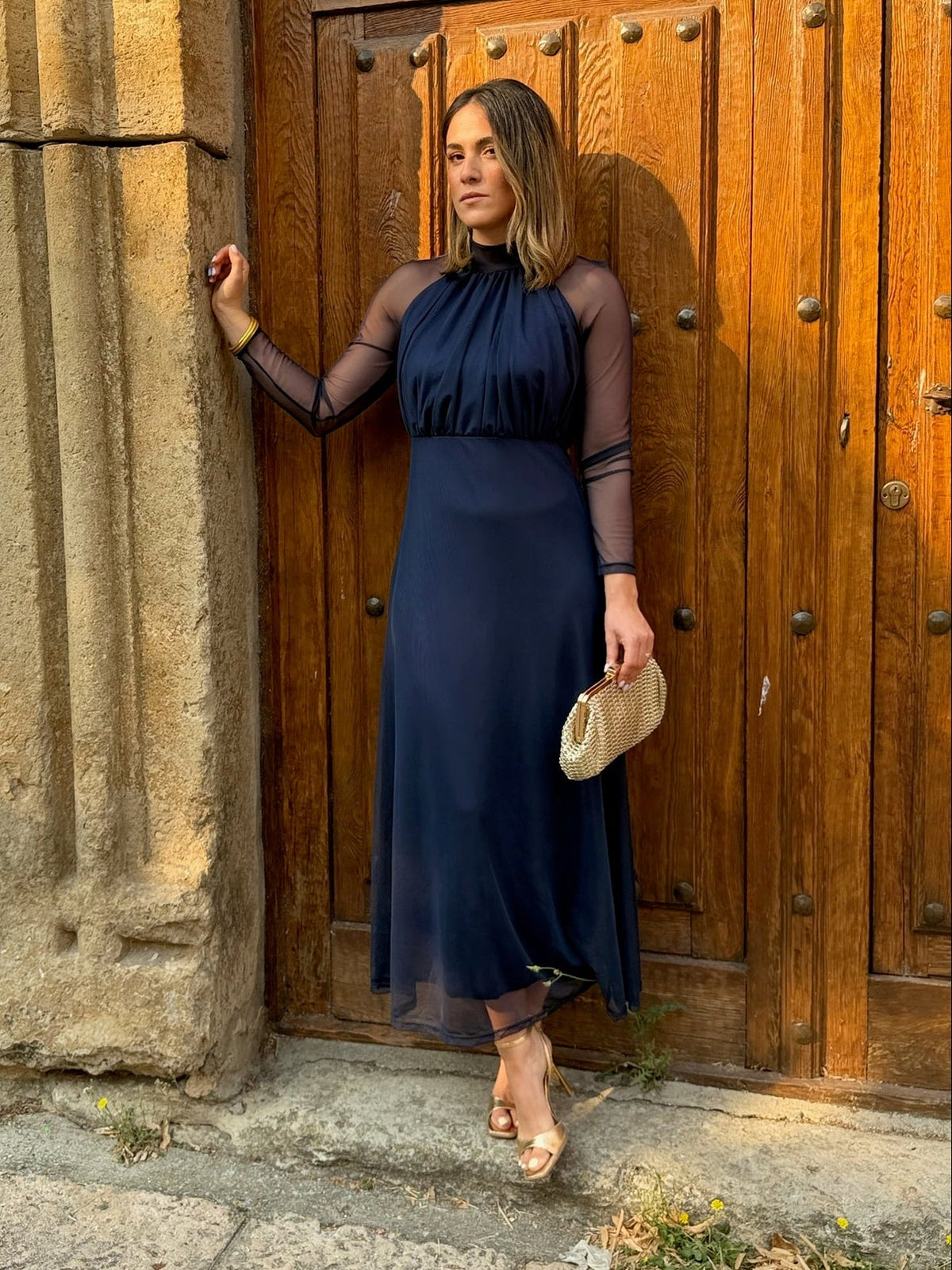 Women's Women's Maxi Dress – Olivia Long Sleeve Tulle Maxi Dress