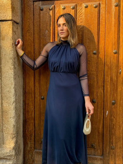 Women's Women's Maxi Dress – Olivia Long Sleeve Tulle Maxi Dress