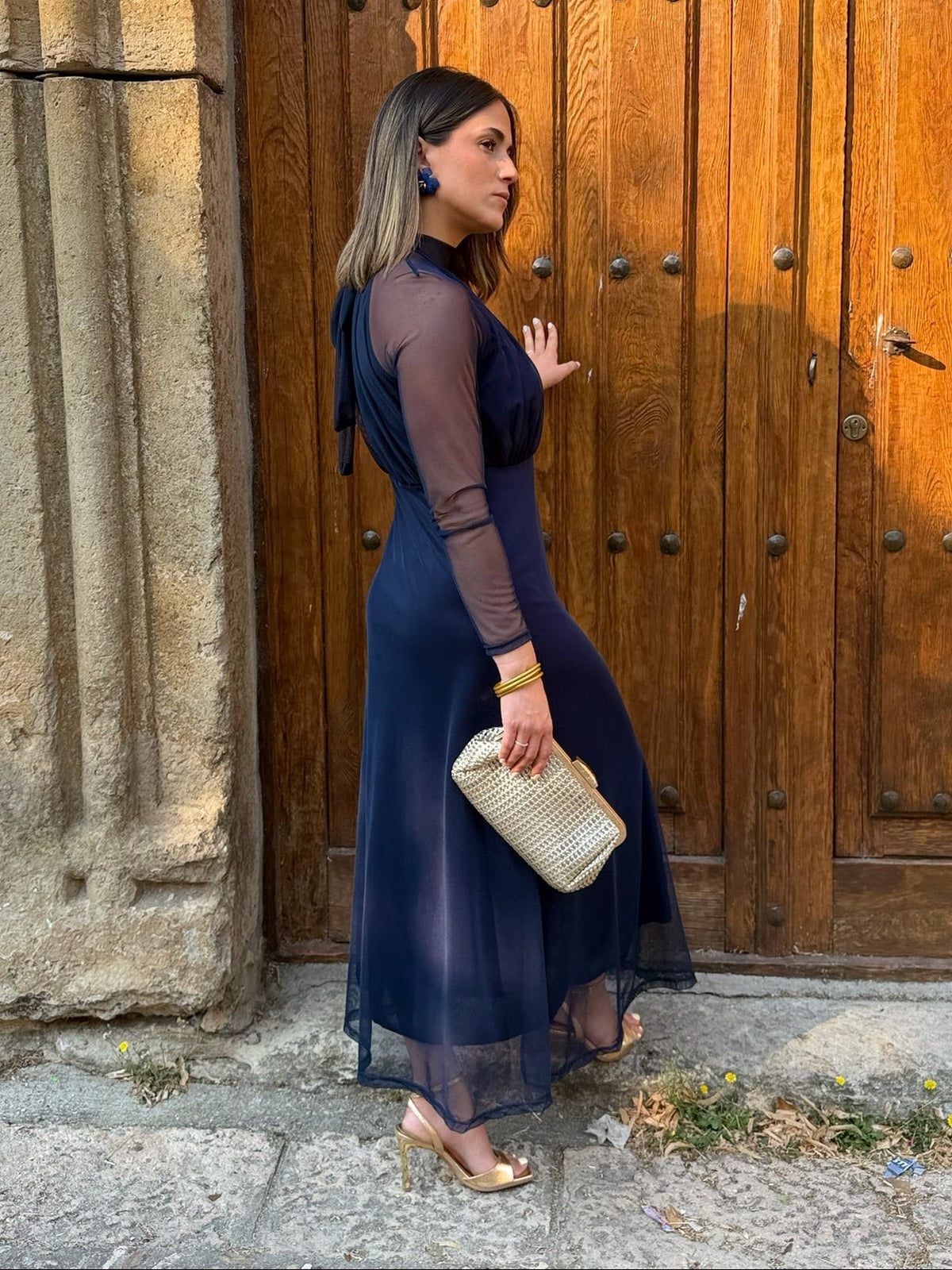 Women's Women's Maxi Dress – Olivia Long Sleeve Tulle Maxi Dress