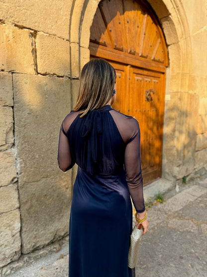 Women's Women's Maxi Dress – Olivia Long Sleeve Tulle Maxi Dress