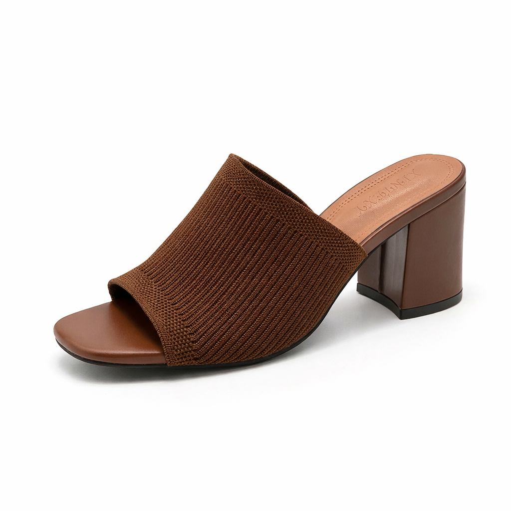Women's Cotton Heels – Helena Block Heel Sandals