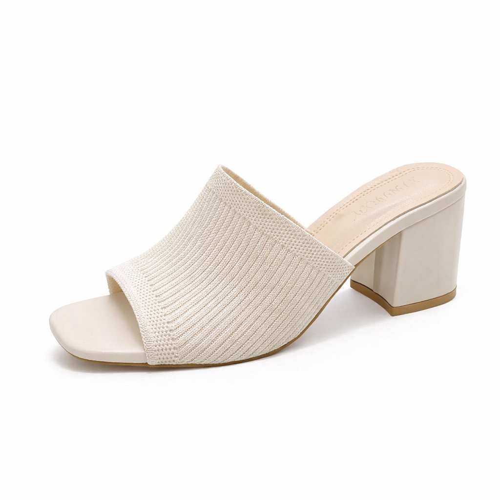 Women's Cotton Heels – Helena Block Heel Sandals