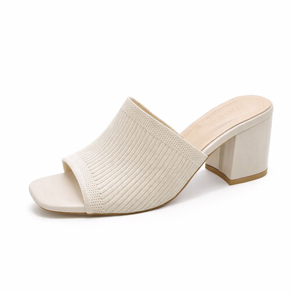 Women's Cotton Heels – Helena Block Heel Sandals