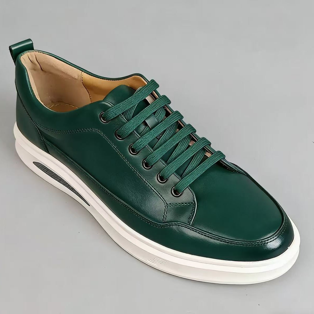 Casual Mens Leather Sneakers Breathable Non-Slip Shoes