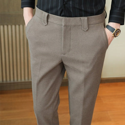 Men's Wool Blend Business Casual Trousers