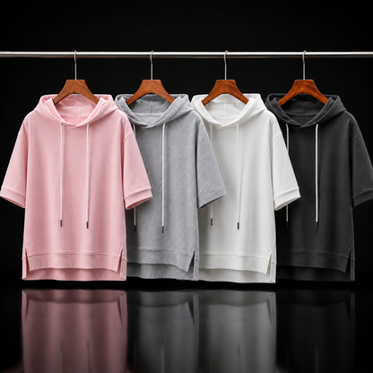 Men's Cotton Willow Cotton Half Sleeve Hoodie