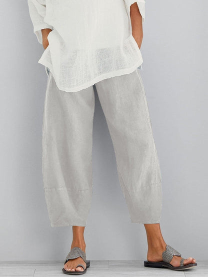 Women's Linen Trousers – Loose Fit Linen Trousers