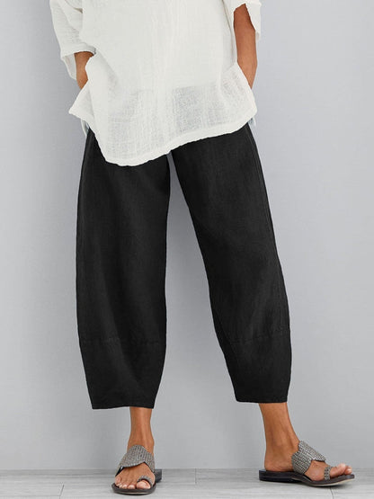 Women's Linen Trousers – Loose Fit Linen Trousers