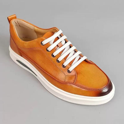 Casual Mens Leather Sneakers Breathable Non-Slip Shoes