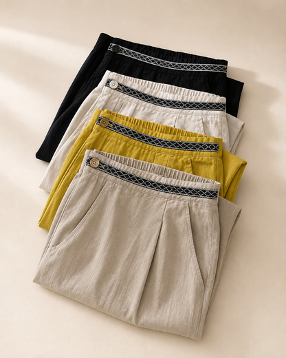 Women's Linen Trousers – Simone Linen Trousers